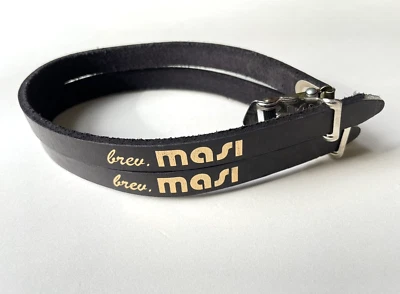 *NOS Vintage 1980s ‘MASI’ ALFREDO BINDA Italian leather toe straps (Black/Gold)* - Image 1 of 4