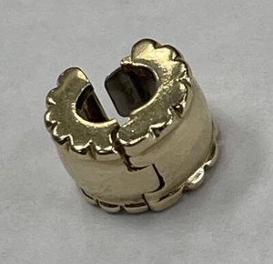 Pandora 14K Gelbgold Flüstern Abgeschrägter Clip Verschluss Charm Retired 750256 - Bild 1 von 6