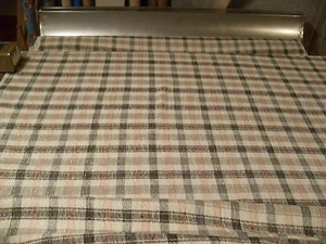 RAW SILK True Vtg DUSTY PINK GREY Black PLAID WAVERLY DRAPERY FABRIC gold mylar - Picture 1 of 6