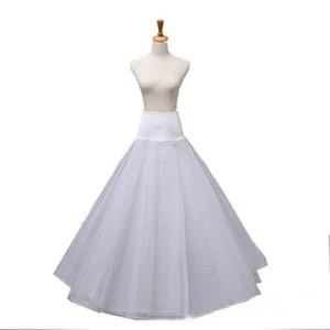 Hoop Petticoat A-line Long Underskirts 2 Layer Dress Wedding Prom Crinoline Chic - Picture 1 of 9