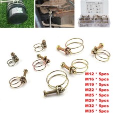  40PCS 12/16/19/22/25/29/32/35mm Double Wire Hose Clips Screw Tight Fitting