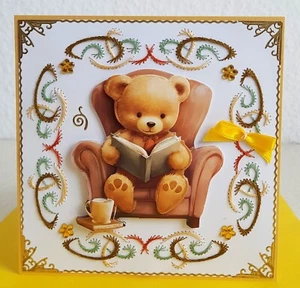 3D-Grußkarte Fadengrafik "Teddy " - Bild 1 von 1