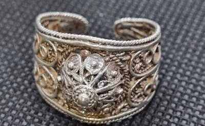 Anello in argento filigranato 925, gioielli antichi argento - Immagine 1 di 4