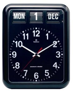 TWEMCO BQ-12A Black Wall Clock Perpetual Calendar Function H38cm from Japan - Picture 1 of 1