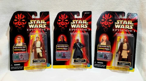 Darth Maul|Qui Gon Jinn|Obi-Wan Kenobi 3x Figure Lot Star Wars EP1 MOC*NOT MINT Cover