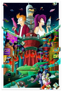 Futurama Bender Fry Leela Anime Poster Print Key Art 24x36 Mondo - Picture 1 of 1