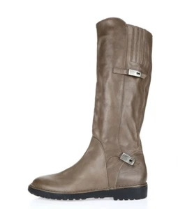 Women's ALBERTO FERMANI gray/ brown leather knee high tall boots sz. 40 NEW! - Picture 1 of 6