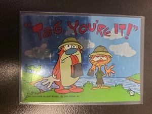 1993 Topps Ren Stimpy Tag You're It PRISMATIC PARALLEL STICKER Karte #25 - Bild 1 von 2