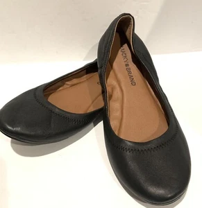 Lucky Brand Ballet Flats Womens 8M Emmie Black Cushioned Comfort Shoes - Picture 1 of 9
