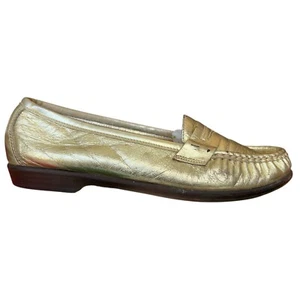 Zapatos Mocasines SAS Wink Metálicos Cuero Dorado Cómodos Penny Para Mujer 7.5 M - Imagen 1 de 16