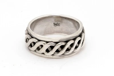 Herren Damen Unendlichkeit Spange Massives Sterlingsilber 925 Breiter Ring US Eu - Bild 1 von 4