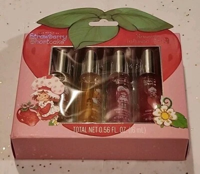 New STRAWBERRY SHORTCAKE - Rosehip Infused Lip Oil Set - 4 Flavored Lip Oils - Image 1 of 2