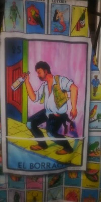 Mexican Apron El Borracho, Mandil Mexicano De Lotería El Borracho. - Image 1 of 4