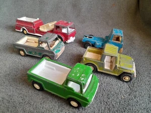 Vintage Tootsie Toy Car Lot Of 5 1969-1970 USA Steel Red Fire Truck Green Blue - Picture 1 of 10