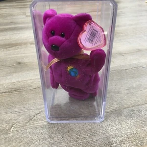 Ty Beanie Babies Millennium Bear Plush Toy - Purple Tag Generation 5 - Picture 1 of 4
