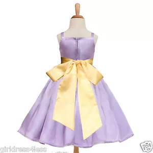 Lilac Lavendar Wedding Junior Bridesmaids Flower Girl Dress 12-18M 2 4 6 8 10 12 - Picture 1 of 39