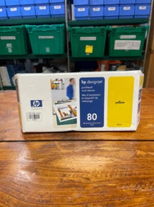 HP 80 Yellow Printhead & Cleaner C4823A DesignJet 1050 1055 Genuine Exp. 2005 - Picture 1 of 4