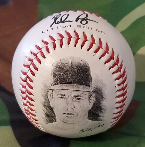 NOLAN RYAN LIMITED EDITION STAMPED ON SIGNATURE STATS MLB BASEBALL ⚾️ VINTAGE ++ Cover