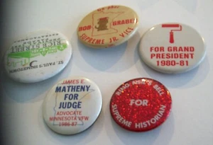 5 MINN, VFW PINBACK BUTTONS RICE ST FESTIVAL MATHENY NEIL ROLLER BLADE GRABER  - Picture 1 of 1