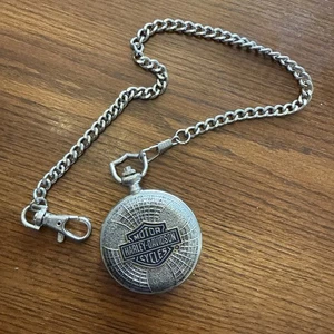 Franklin Mint Silver & Gold Harley Davidson Collector Pocket Watch Time Piece - Picture 1 of 14