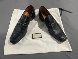 Gucci 247499 Men’s Black Maritime Lifford Silvertone Horsebit Loafers US 11 - Picture 1 of 7