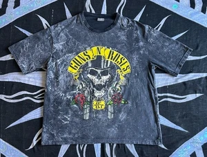 Guns N Roses x All In Mens Size L Large Gray Mineral Wash Rock Band T Shirt - Picture 1 of 8