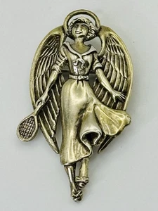 Sterling Silver Pin/Pendant H&H Hand & Hammer Brand Vintage Rare Tennis Angel - Picture 1 of 12