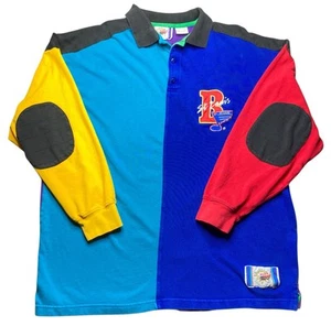 Vintage Slap Shot NHL St Louis Blues Rugby Polo Color Block XL Sewn - Picture 1 of 8