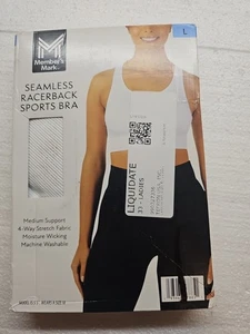 NUOVO reggiseno sportivo Member's Mark donna senza cuciture racerback grande supporto bianco - Foto 1 di 3