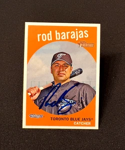 Rod Barajas - Signed 2008 Topps Heritage Card Texas Rangers Dodgers Auto - Picture 1 of 4