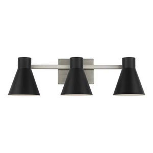 Brushed Nickel Three Light Wall Bath from the Towner Collection - Picture 1 of 1