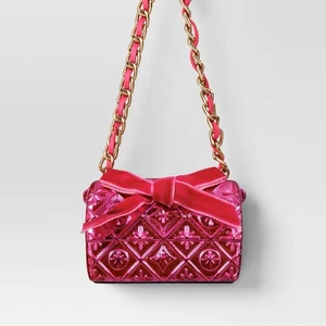 2025 Target Wondershop 5,75" Weihnachten Harz Handtasche Ornament Hot Pink, NEU - Bild 1 von 2