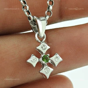 Rotondo Naturale Zircone Cubico Argento Massiccio Artigianale Regalo di Natale - Foto 1 di 4