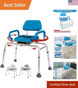 Banco de Transferencia Ajustable con Brazos Acolchados - Silla de Ducha Ideal para Independencia - Imagen 1 de 11