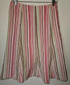 Size 8 A.M.I. Colorful Striped Skirt - Picture 1 of 5