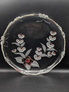 Vintage Mikasa Walther Glass 32cm Cake/Sandwich Plate Frosted & Clear Glass - Picture 1 of 9