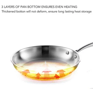 11.02in Stainless Steel Frying Pan Thickened 304 Stainless Steel Uncoated 3 - Picture 1 of 23