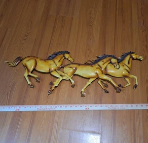 3D Vintage Tin/ Metal Wild Horses Wall Decor 30" X 13" - Picture 1 of 12