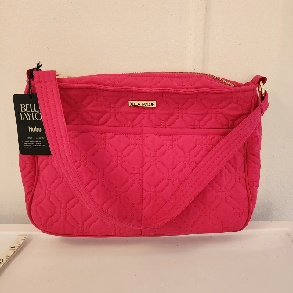 Cartera hobo acolchada rosa Bella Taylor nueva con etiquetas Foto 1 de 4