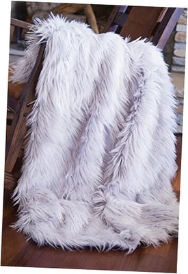  Mantas plateadas de pelo largo mongol de piel sintética, 50x60 grandes, grises  Foto 1 de 4