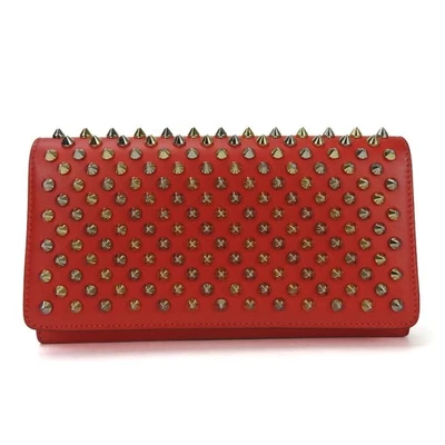 USADO Christian Louboutin Cartera Macaron 1175077 Rojo Rojo Cartera Plegable Foto 1 de 4