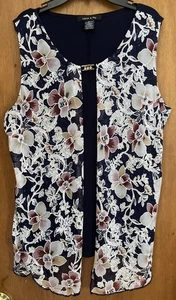 Adele & May Women’s Layered Floral Blouse Asymmetrical Multicolor S XL - Picture 1 of 14