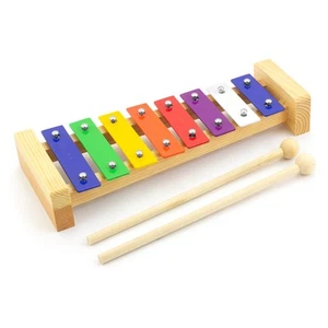 Tiger Glockenspiel Xylophone for Kids - 8 Multi Coloured Keys - Picture 1 of 6