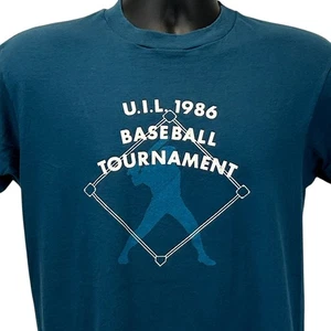 Vintage UIL Baseball Tournament T Shirt Mens M Medium Blue Texas 80s USA Made - Picture 1 of 6