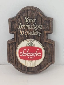 De colección Cerveza Schaefer Plástico Publicidad Colgante Pared Bar Hombre Cueva Decoración - Imagen 1 de 8