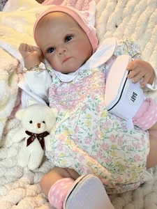 Reborn Dolls Soft Vinyl Cloth Body 5 lbs Realistic 18” Baby Girl Doll Lifelike - Picture 1 of 20