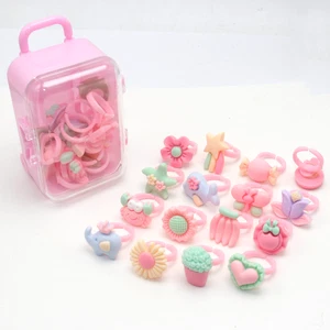 15pcs Assorted Little Girl Jewelry Rings Adjustable Birthday Gifts with Cute Box - Picture 1 of 4
