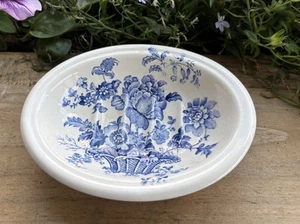 CHARLOTTE ROYAL CROWNFORD IRONSTONE ENGLAND BAD SEIFENSCHALE FLORAL BLAU & WEISS - Bild 1 von 5