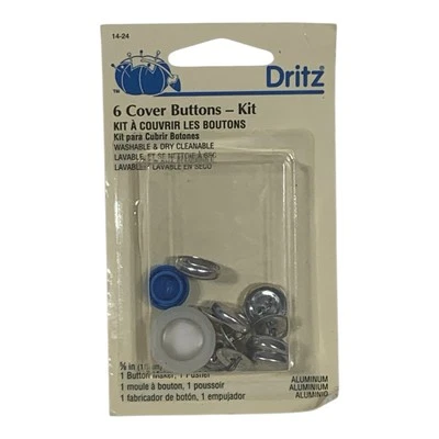 Dritz 6 Cover Buttons - Kit 5/8" (1.6cm) Buttons With Button Maker & Pusher Lot - Image 1 of 3