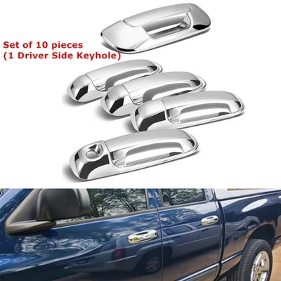 Chrome Door Handle Covers For 2002-2008 Dodge Ram 1500 / 2003-2009 Ram 2500 3500 Foto 1 de 4
